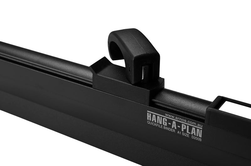 Arnos Hang-A-Plan, 18-24 Inches Quickfile Hanging Clamp, Black, Holds up to 150 Plans, Single Clamp - Image 2